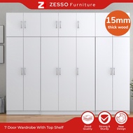 🔥15MM THICKNESS WOOD🔥HAZRI 7 X 8FT  7 DOORS WARDROBE / ALMARI BAJU / /kabinet baju衣厨