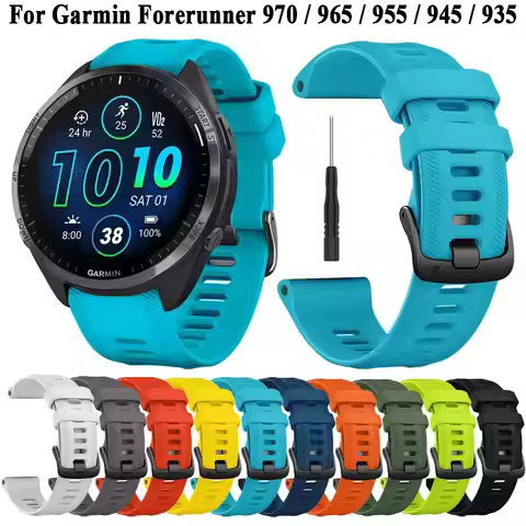 Sports Silicone Strap for Garmin Forerunner 965 955 Solar 970 945 935 745 Watchband 22mm Bracelet