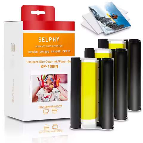 KP-108IN Compatible Canon Selphy Photo Paper Set CP1500 CP1300 CP1200 CP1000 Photo Printing 6 inch f