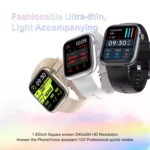 Cheap G104 Smart Watch 1.83inch Square Screen Dafit APP BT Call Customize Face 8 UI Style Heart Rate