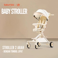 BUNDAALEEFA - SAKUMINI PORTABLE BABY STROLLER - BEIGE - FOLDABLE STROLLER
