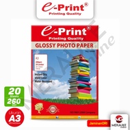 A3 260Gsm 20S Glossy E-Print Photo Paper