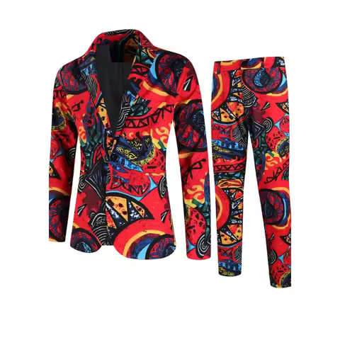 The new muscular-style suit, a two-piece suit for European men, trendy for business parties, with 3D