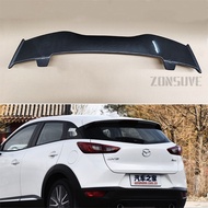 Use For Mazda CX-3 2014-2018 Spoiler ABS Plastic Carbon Fiber Look Hatchback Roof Rear Wing Body Kit Accessories