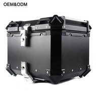 Customized Aluminum Alloy Tail Box Waterproof Quick Release Motorcycle Trunk Storage Box 45L/55L/65L
