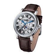 ARBUTUS AUTOMATIC SILVER STAINLESS STEEL AR912SNF BROWN LEATHER STRAP MEN'S WATCH