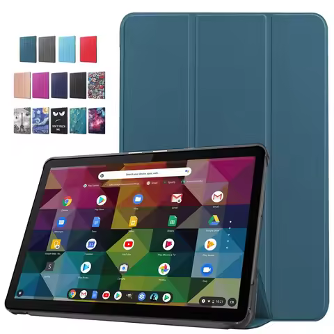 For Lenovo Chromebook Duet Case PU Leather Folding Stand Smart Cover for Lenovo IdeaPad Duet Chromeb