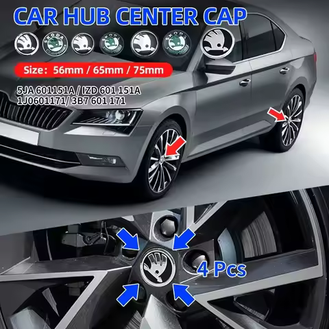 4pcs 56mm 65mm 75mm 5JA601151A 1J0601171 3B7601171 Car Rim Cover Wheel Hub Center Caps Badge Logo Em