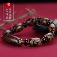 Dzi Bracelet Tibetan Agate Rice-Shaped Ancient Dzi Bead Bracelet Tibetan Dzi Beads Three Eye Dzi Bea