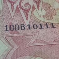 Uang kuno nomor seri cantik seri 10111