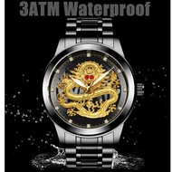 DRAGON GOLD WATCH 3D STAINLESS STEEL WATERPROOF LUXURY WATCHES Dragon Watch. Jam naga.