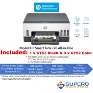 HP Smart Tank 720 All-in-One Printer (Print, Scan, Copy, Auto Duplex, WiFi Printing) (T&G E-Wallet R
