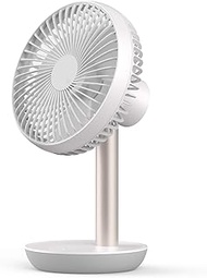 LUMENA-FS-WT Cordless Fan, White, Up to 20 Hours of Use