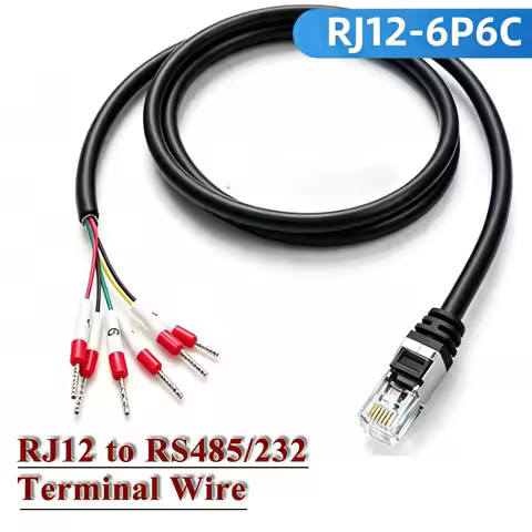 RJ12 6P6C Crystal Head To 232 Terminal Wire RJ12 To 485 Connection Line Switch Adapter Connector Cab