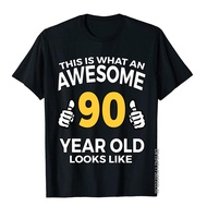 90th Birthday Long Sleeve T Shirt Funny 90 Years Old Gifts Men Faddish Printing Tops & Tees Cotton T