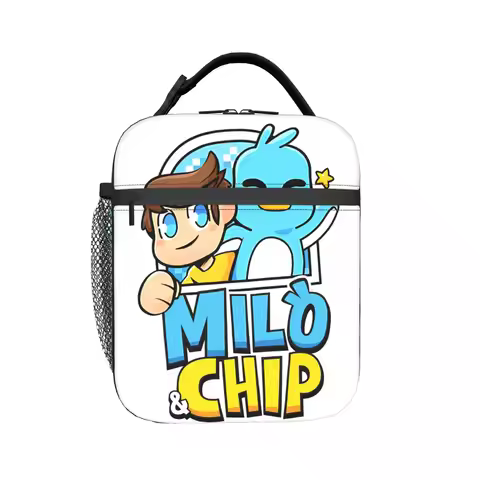 milo and chip Merch Insulated Lunch Bag For School Food Box Reusable Cooler Thermal Lunch Boxes