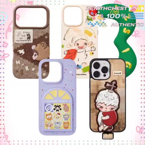 Authentic POPMART HIRONO \ Zsiga \ Sleeping Bag Party Phone Case For IPhone Cute Official Cartoon Ch