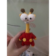 Bewildered deer, handmade crochet deer