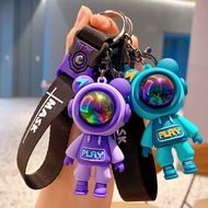 Cartoon Lightning Bear Keychain Cute Astronaut Bear Doll Keyring Bag Pendant Car Keyholder Bag Charm