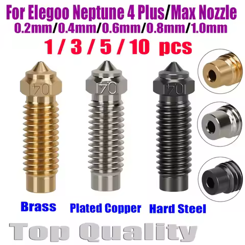 For Elegoo Neptune 4 Plus Nozzle High Speed Nozzles For Elegoo Neptune 4 Max Nozzle 0.4 0.6mm Brass 
