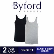Byford (2 Pcs) Baju Dalam Lelaki | Byford Men Stretchable Cotton Spandex Sleeveless Singlet Assorted