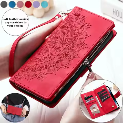 Crossbody Leather Zip Wallet Card Phone Case for XiaoMi 15 14T Pro 14 13 13T 12T 11T 10T POCO X7 X6 