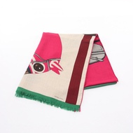 HERMES 長方形 Cheval a la Couverture 圍巾 echarpe 真絲羊絨 二手