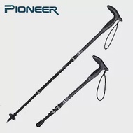 【開拓者 Pioneer】新大陸碳纖維彎把避震登山杖/避震登山杖(三色任選) 黑色