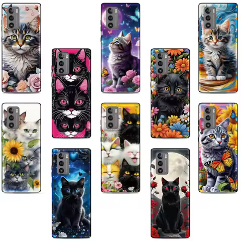 Color Cat Cover For LG Wing Velvet K22 K61 K50 K51s K52 K20 K40 Q6 Q7 Stylo 5 6 G8X G6 G7 G8 V40 V50