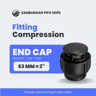 End Cap HDPE Compression 63mm | 63mm HDPE Pipe Cover | Compression Fitting Cap 63mm = 2" Inch PP Mat