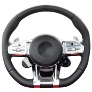 DIY Customized Car Steering Wheel Cover For Mercedes-Benz AMG C43 E53 S63 GLE G63 Auto Artificial Le