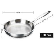 Konco 304 stainless steel 28cm/30cm frying pan non-stick pot Gas  Induction cooker  flat frying pan Kitchen cooking woks