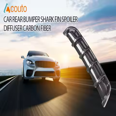 Black Universal Car Rear Bumper Shark Fin Spoiler Diffuser(Black)