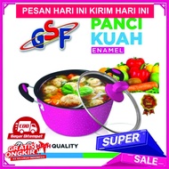 PANCI KUAH TUTUP KACA SAYUR WARNA PINK DAN BIRU - GSF 4120 ENAMEL MERK GSF  FREE BUBBLE WRAP