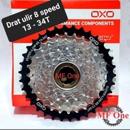Gear Freewheel OXO 8 Speed 13 - 34T Megarange Sprocket Drat Ulir 8sp V