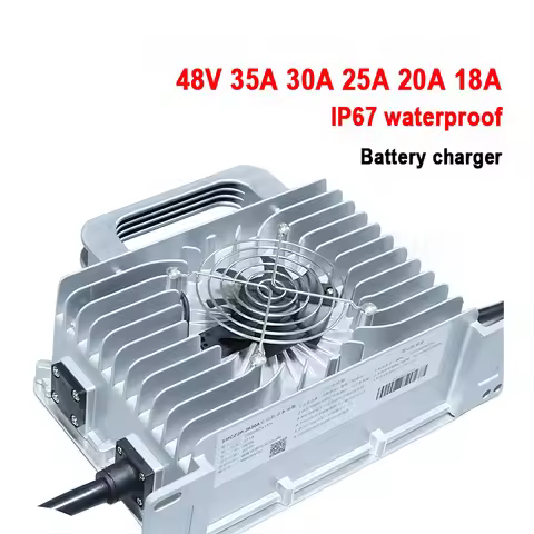 IP67 Waterproof 48V 35A 30A 20A 25A Lithium Battery Charger 20A 25A 54.6V 58.4 58.8V 50.4V LiFePO4 L
