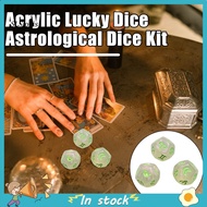 SLS_ 12-sided Dice Toy Astrology Dice Set 12-sided Zodiac Dice Set for Astrology Game Glitter Acrylic Lucky Dice Toy for Tarot Cards Divination Southeast Asian Buyers'