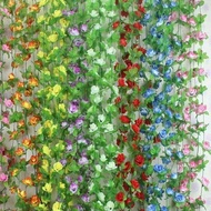 BUNGA RAMBAT PLASTIK KECIL 100 B8331 MAWAR RAMBAT DAUN PLASTIK HIASAN DINDING DEKORASI DAUN ARTIFICI