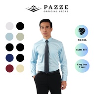 Pazze Slim Fit Kain Satin/Licin Formal Long Sleeve Shirt Button Down Collar Size XS-3XL - LS70027