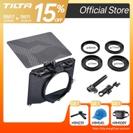 TILTA Mini Matte Box 4 Lens Adapters Lightweight Filter Support Top Flag Dual Cold Shoe Mount Design