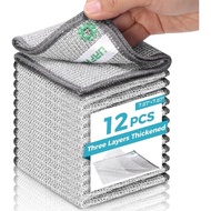 12 PCS Non Scratch Wire Dishcloth, Cleans Fast Without Scratching, Stands Up to Stuck-on Grime, Mult