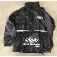 ARAI 2 Layer Raincoat with hat and pocket Double Layer Baju Hujan Dengan Topi Rain Coat Size S - 3XL