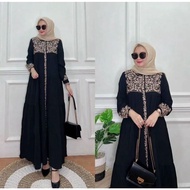 Newest 2In1 Women's Gamis Dress Set 2024 Brocade Dress Teenager Mididress Turkish Party Hijab Kaftan