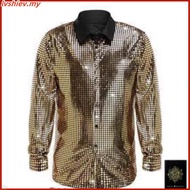 70s Disco Outfit for Men 70s Costume with Retro Shirt Bell Bottom Pants Halloween Cosplay Costume