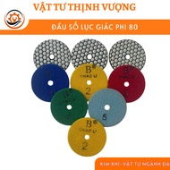 Hexagonal number 80 - Dry number 80 for polishing bricks and stones from number 0 to number 6