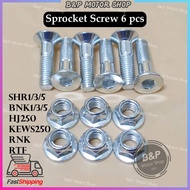 Sprocket Screw 6 pcs Motocross China 250cc SHR-1 SHR-3 FW250 BNK RNK RTF N911 HJ250 NC250 KEWS250 ZUMMAV BSE KAYO KLX150