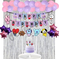 BT21 BTS BIRTHDAY DECORATION PACKAGE BIRTHDAY SET PACK LABEL BACKDROP