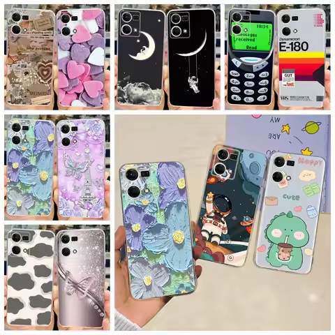 For Oppo Reno7 4G Case CPH2363 Oppo Reno7 Lite 7Z Lovely Painted Cover Soft TPU Phone Case For Oppo 