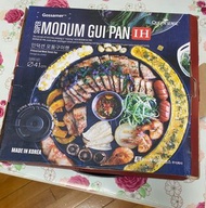 韓國購入 41cm 大型圓形烤肉盤 設有爐邊蛋槽 電磁爐專用