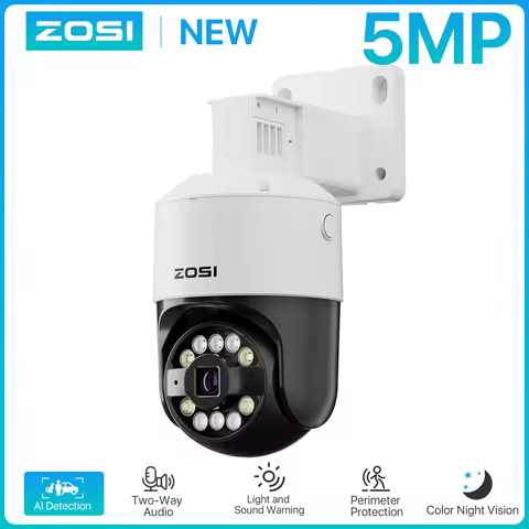 ZOSI C296 4K/3K PoE PTZ Security IP Camera Outdoor AI Detection Starlight Color Night Vision 8MP/5MP